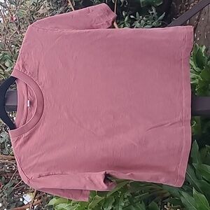 Uniqlo Rust/Brown 100% Cotton Short Sleeve Crop T-Shirt Size XSmall